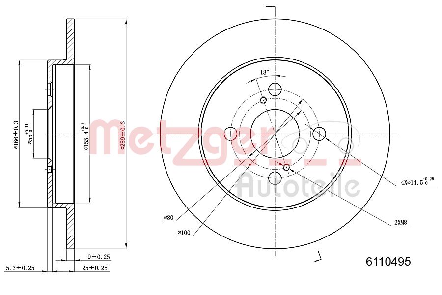 METZGER 6110495 Bremsscheibe