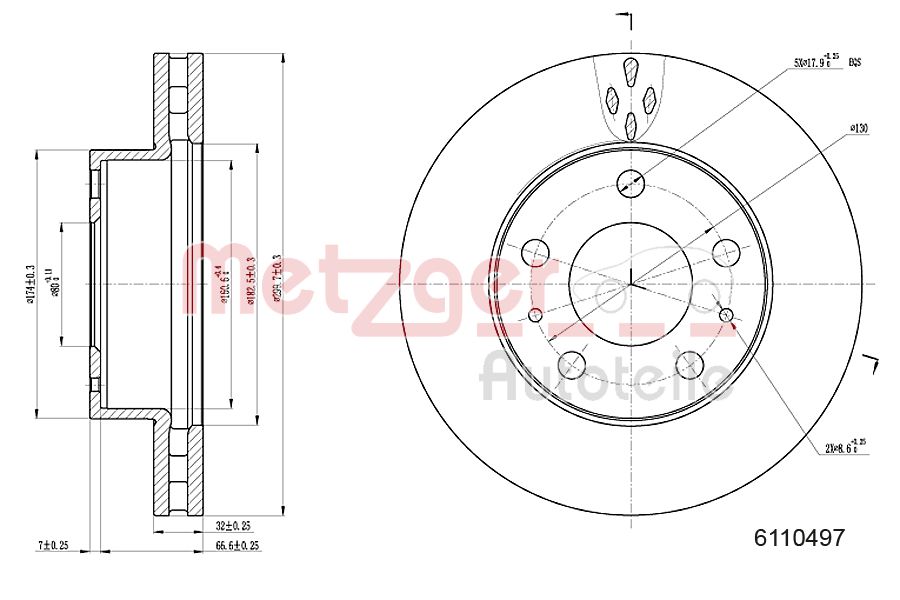 METZGER 6110497 Bremsscheibe