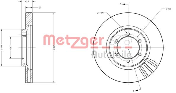 METZGER 6110508 Bremsscheibe