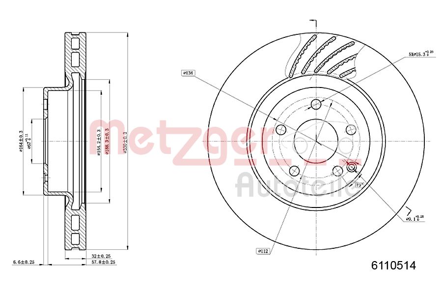 METZGER 6110514 Bremsscheibe