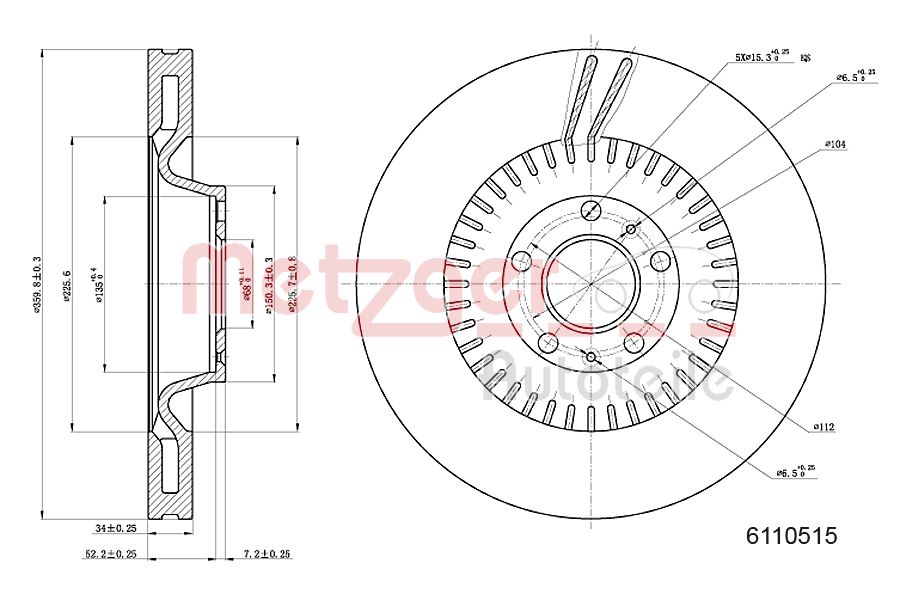 METZGER 6110515 Bremsscheibe
