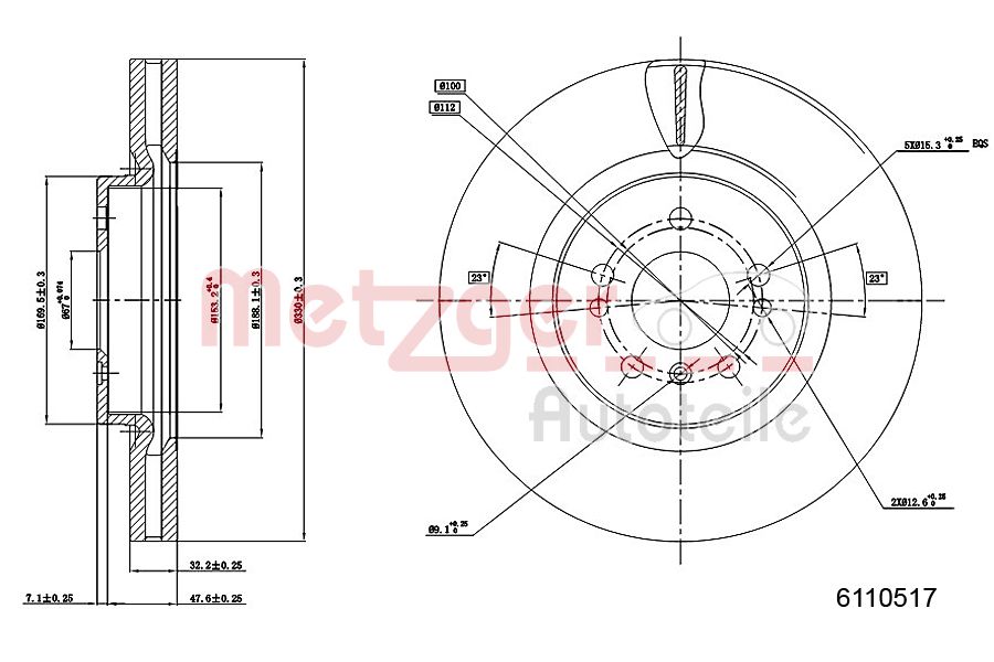 METZGER 6110517 Bremsscheibe