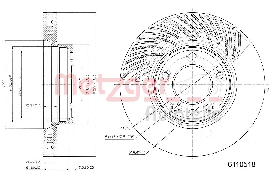 METZGER 6110518 GREENPARTS Bremsscheibe