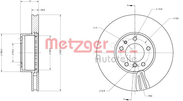 METZGER 6110522 Bremsscheibe
