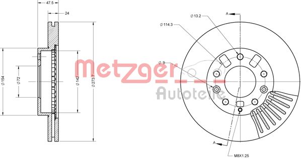 METZGER 6110523 Bremsscheibe