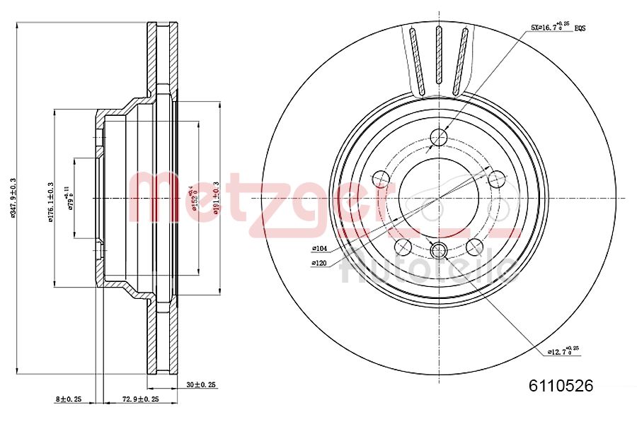 METZGER 6110526 Bremsscheibe