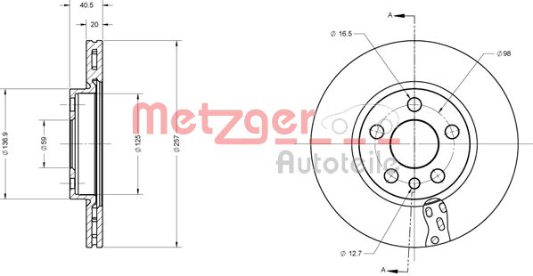 METZGER 6110528 Bremsscheibe