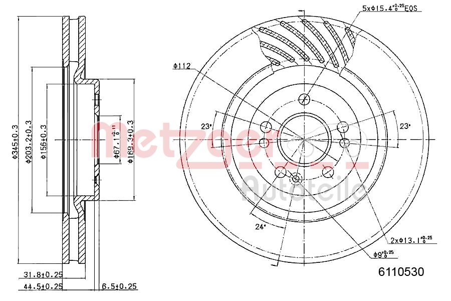 METZGER 6110530 Bremsscheibe