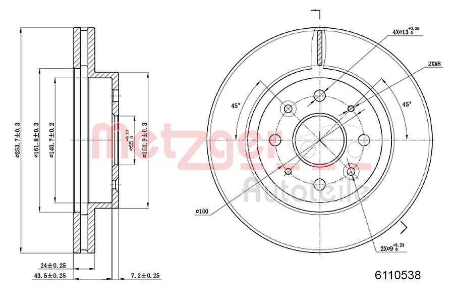METZGER 6110538 Bremsscheibe