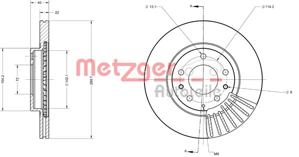 METZGER 6110541 Bremsscheibe