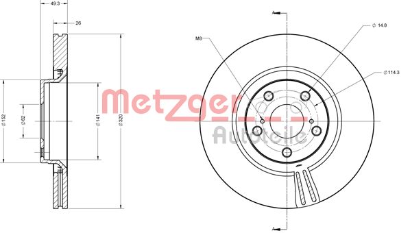 METZGER 6110542 Bremsscheibe