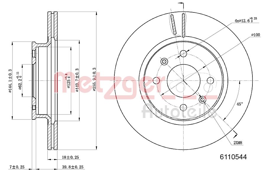 METZGER 6110544 Bremsscheibe
