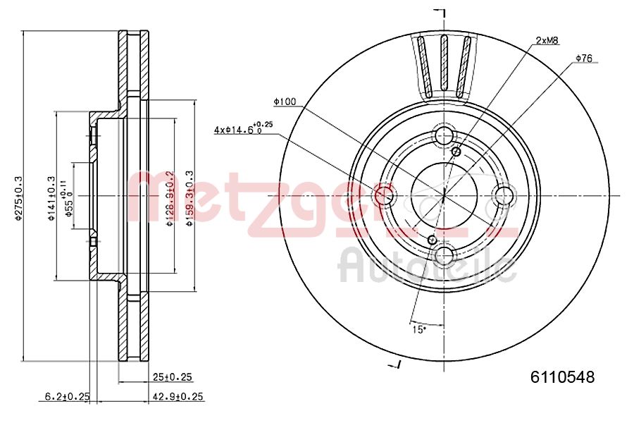METZGER 6110548 Bremsscheibe