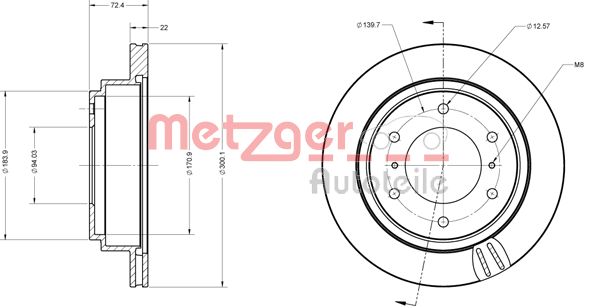 METZGER 6110549 Bremsscheibe
