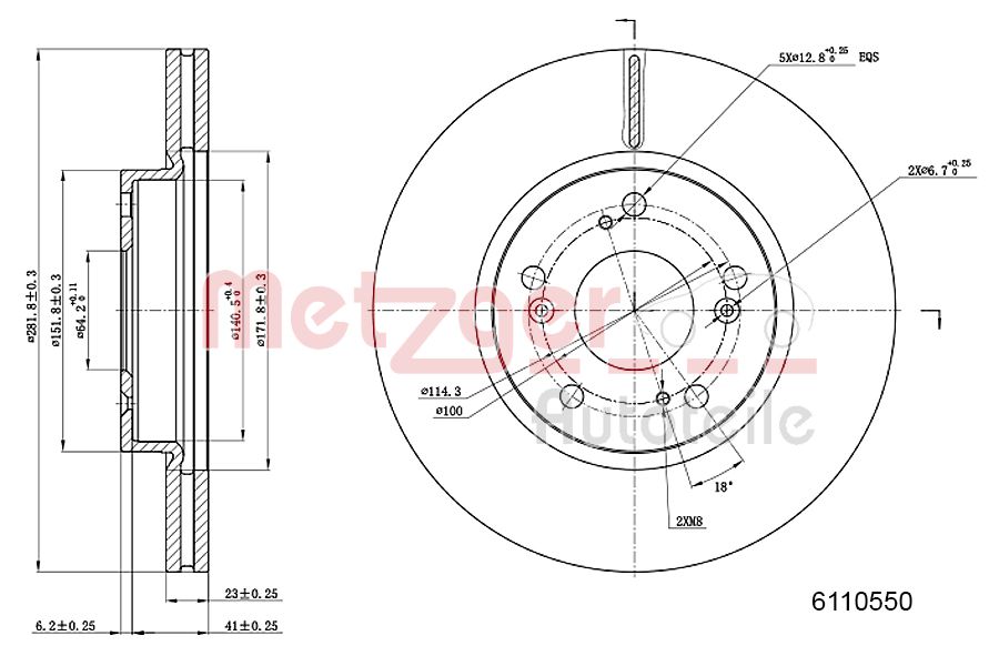 METZGER 6110550 Bremsscheibe