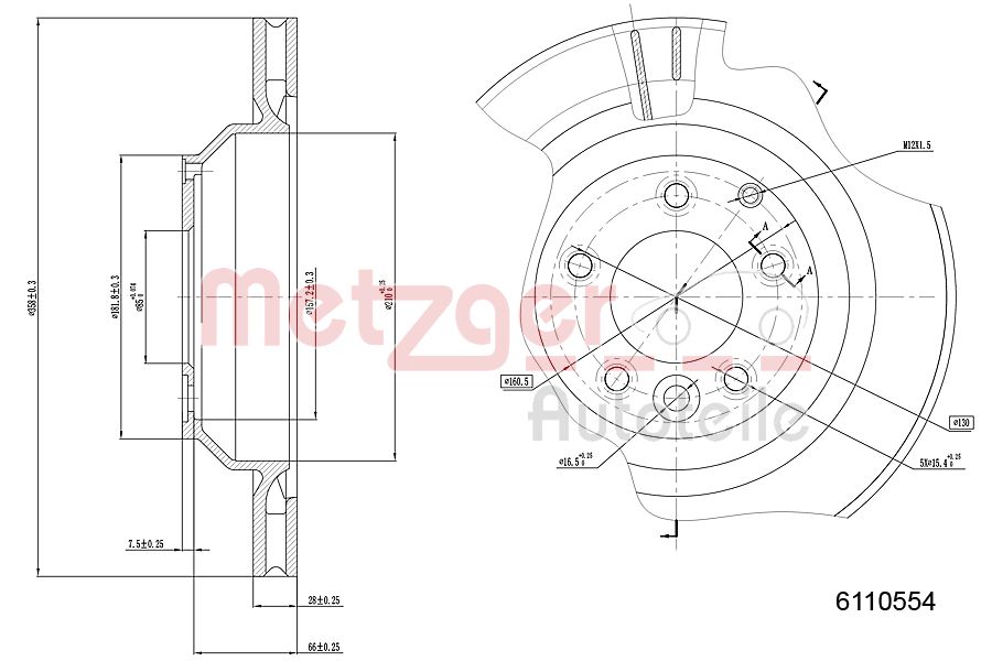 METZGER 6110554 GREENPARTS Bremsscheibe