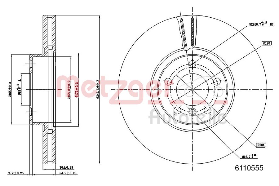 METZGER 6110555 Bremsscheibe