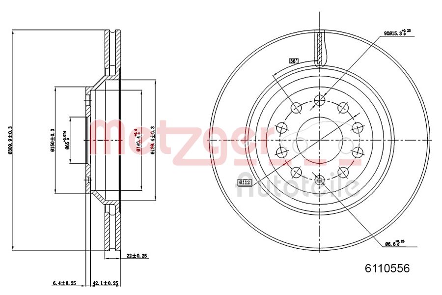 METZGER 6110556 GREENPARTS Bremsscheibe