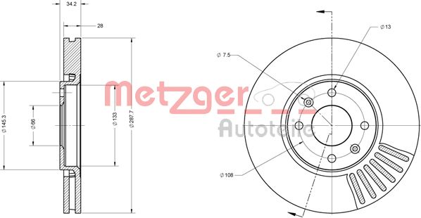 METZGER 6110562 Bremsscheibe