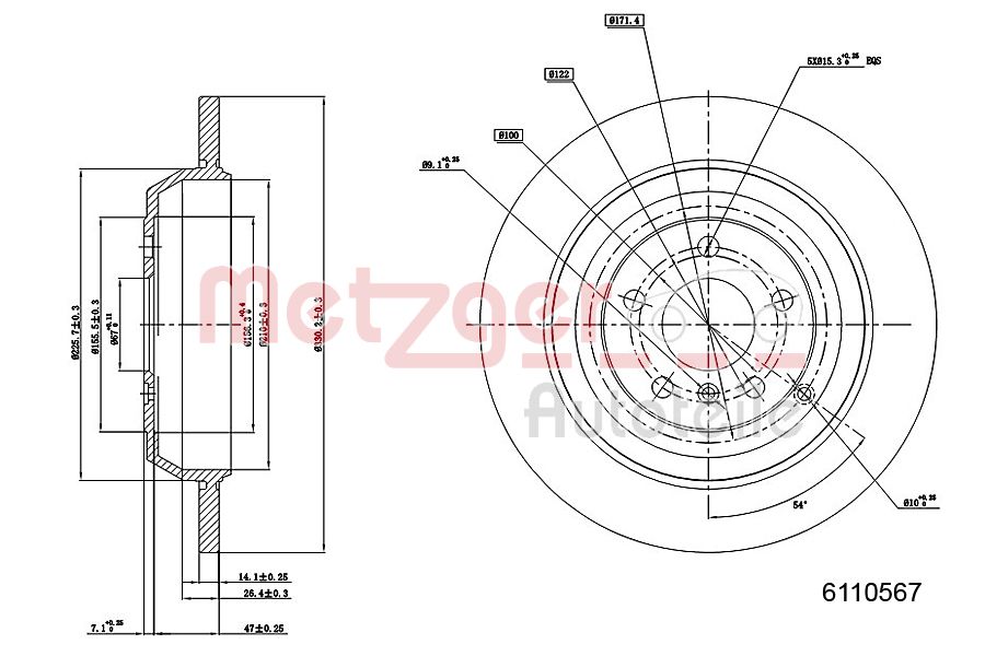 METZGER 6110567 Bremsscheibe