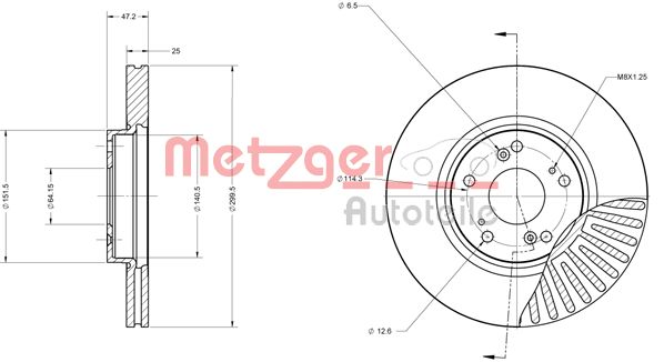 METZGER 6110572 Bremsscheibe