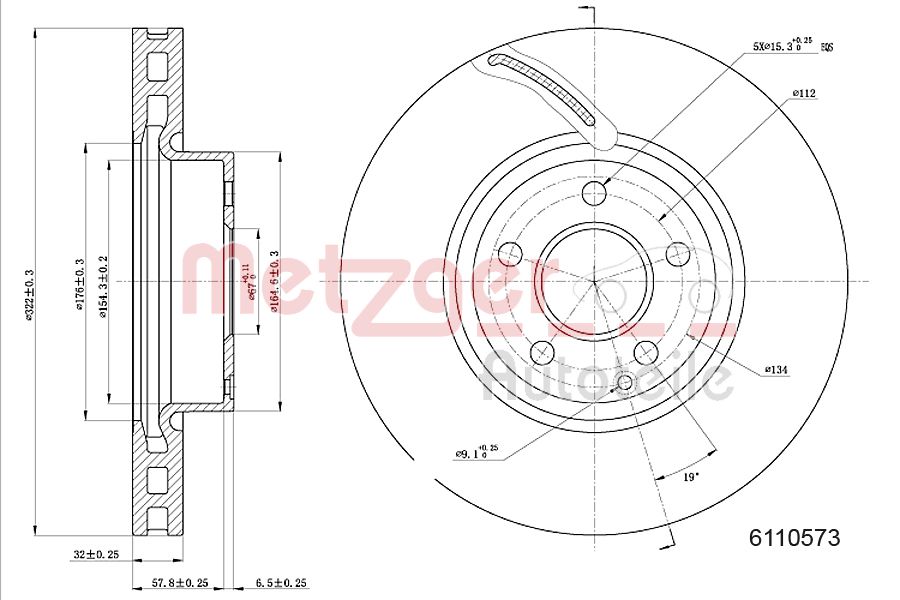 METZGER 6110573 GREENPARTS Bremsscheibe