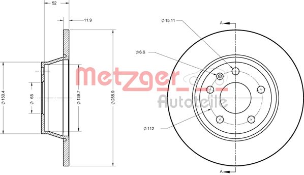 METZGER 6110574 Bremsscheibe