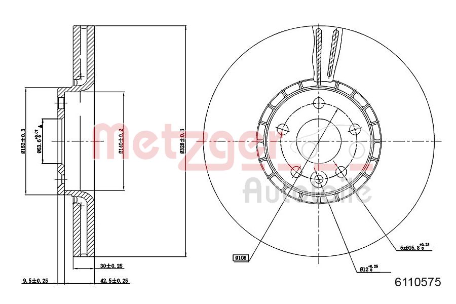 METZGER 6110575 Bremsscheibe