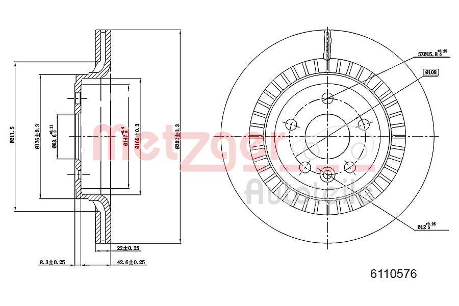 METZGER 6110576 Bremsscheibe