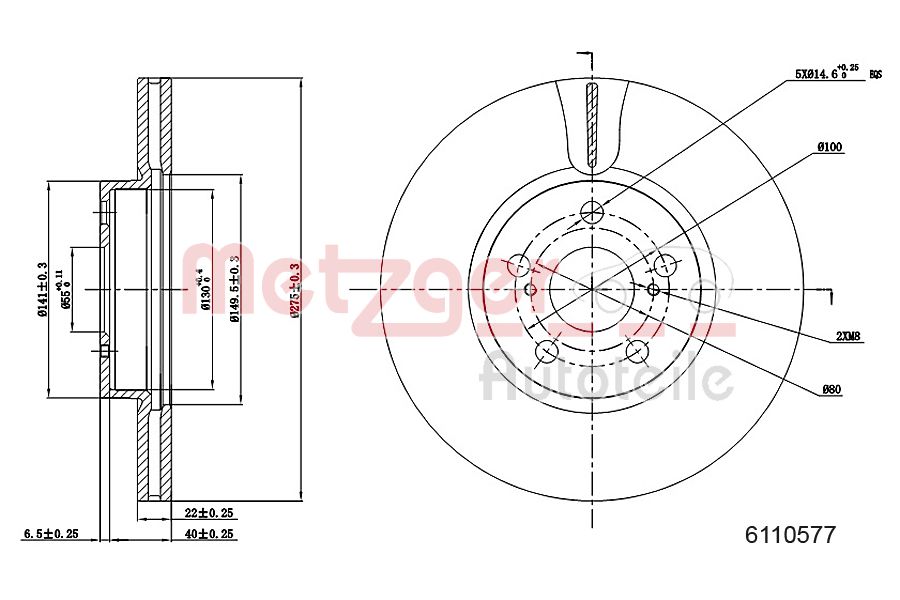 METZGER 6110577 Bremsscheibe