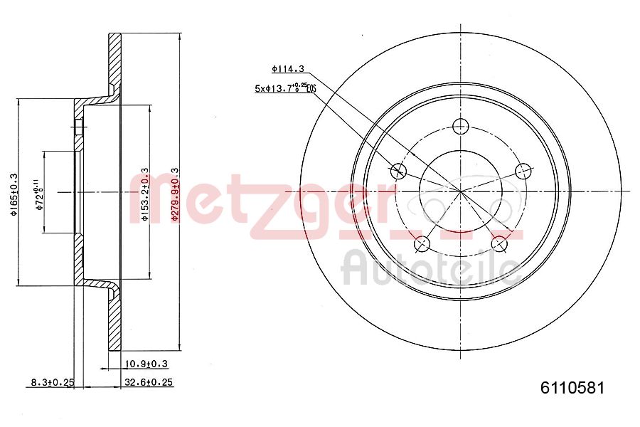 METZGER 6110581 Bremsscheibe