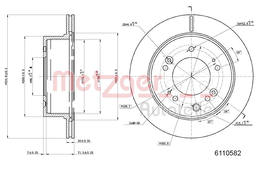 METZGER 6110582 Bremsscheibe