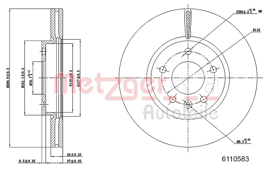 METZGER 6110583 GREENPARTS Bremsscheibe