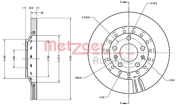 METZGER 6110588 Bremsscheibe