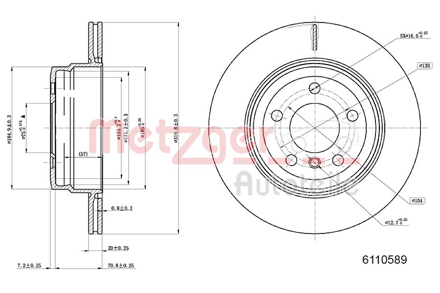 METZGER 6110589 GREENPARTS Bremsscheibe