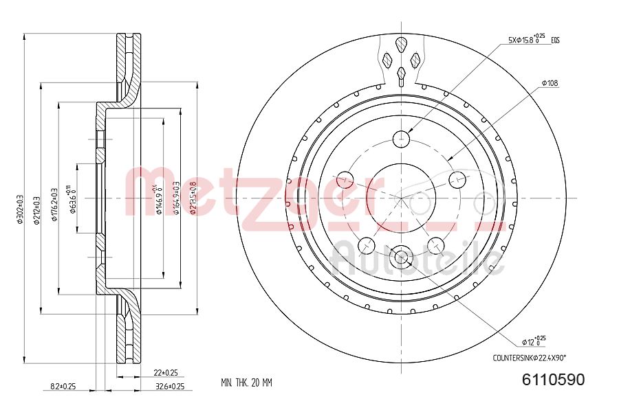 METZGER 6110590 GREENPARTS Bremsscheibe