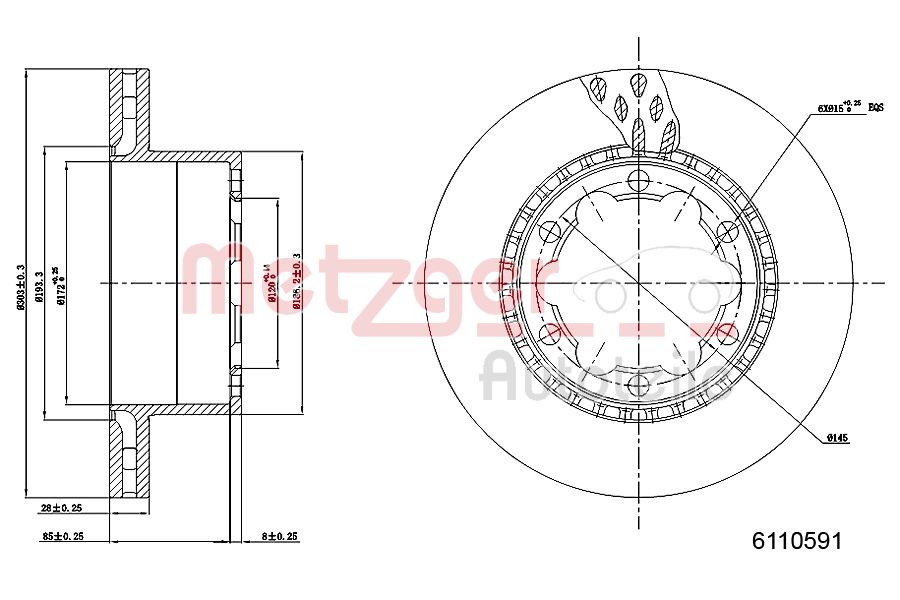 METZGER 6110591 Bremsscheibe
