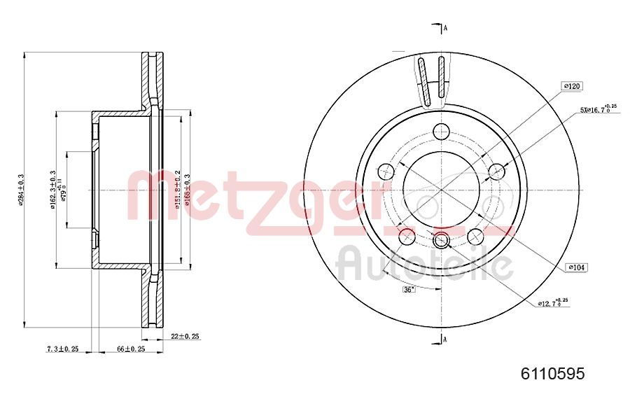METZGER 6110595 Bremsscheibe