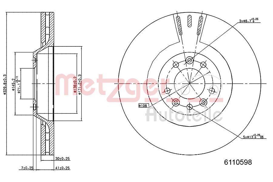 METZGER 6110598 Bremsscheibe