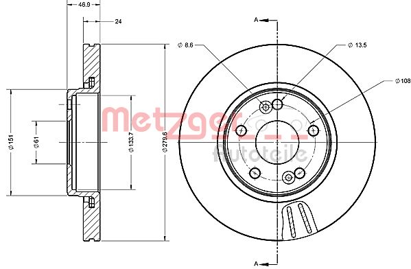 METZGER 6110600 Bremsscheibe