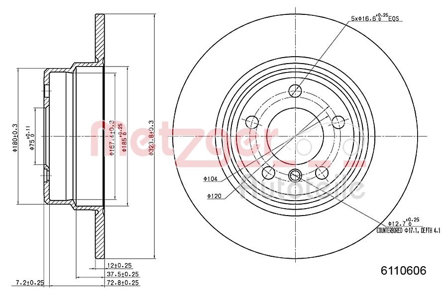 METZGER 6110606 Bremsscheibe