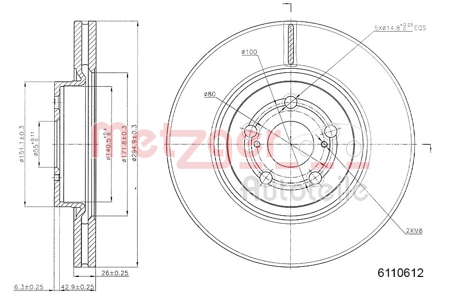 METZGER 6110612 Bremsscheibe