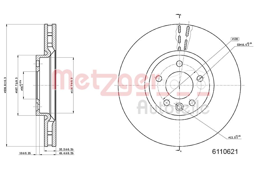 METZGER 6110621 Bremsscheibe
