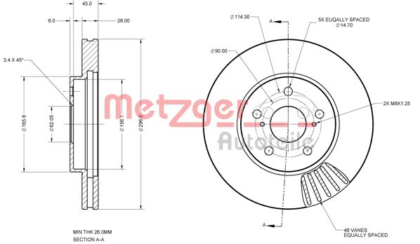METZGER 6110623 Bremsscheibe