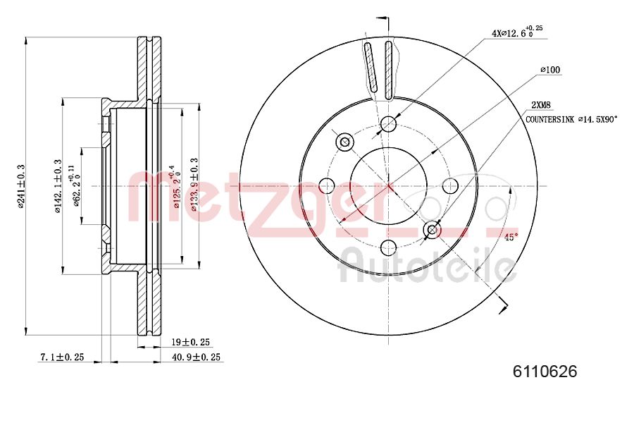METZGER 6110626 Bremsscheibe