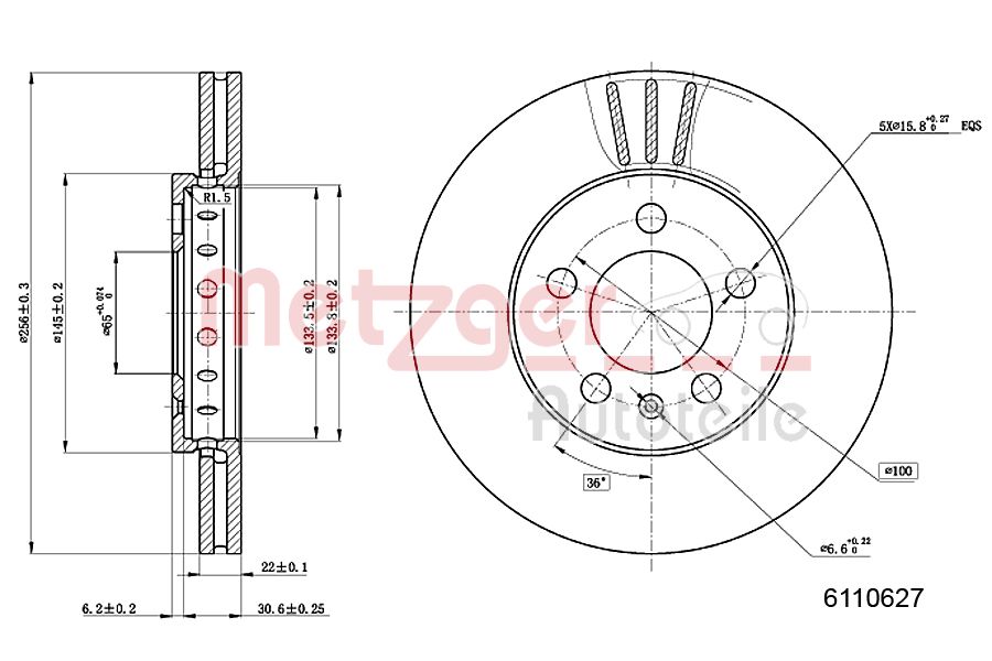 METZGER 6110627 Bremsscheibe