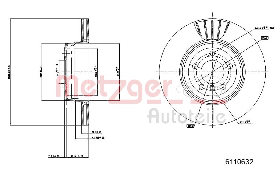 METZGER 6110632 GREENPARTS Bremsscheibe