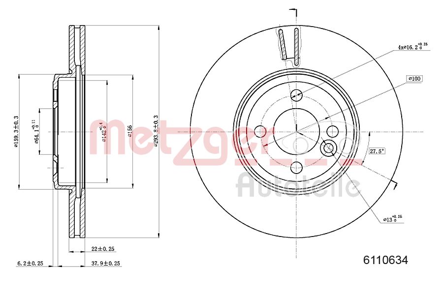 METZGER 6110634 Bremsscheibe