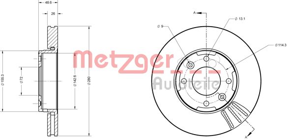 METZGER 6110636 Bremsscheibe