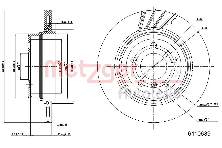 METZGER 6110639 Bremsscheibe